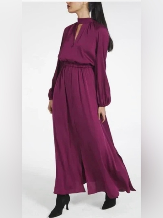 Milly Dresses & Skirts - Milly Long-Sleeve Maxi Dress in Deep Plum